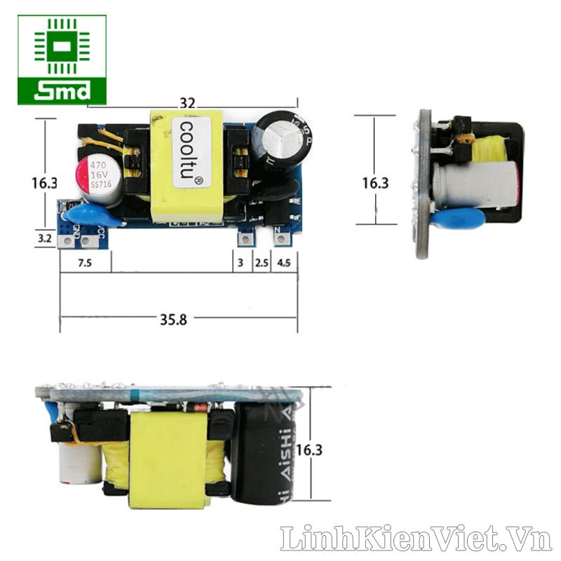 Module nguồn xung mini AC-DC 5V 2A