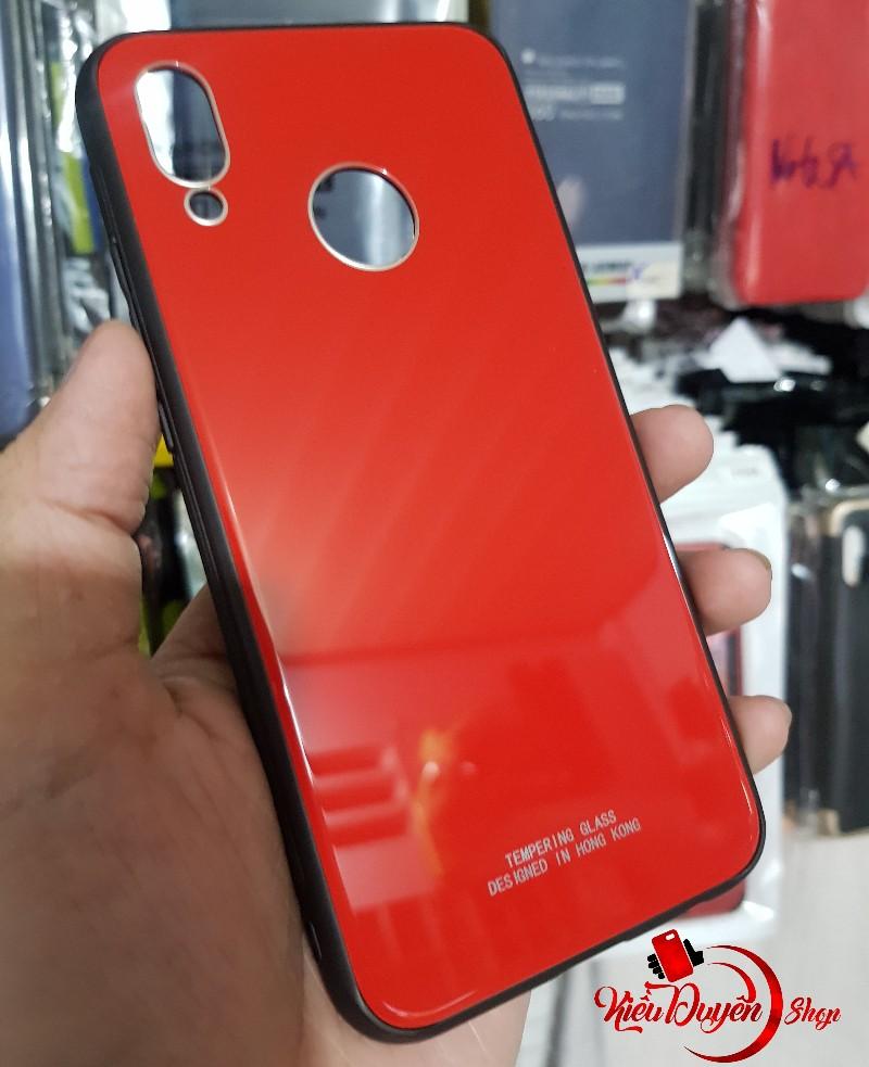 Ốp lưng kính Huawei Nova 3e,viền nhựa dẻo
