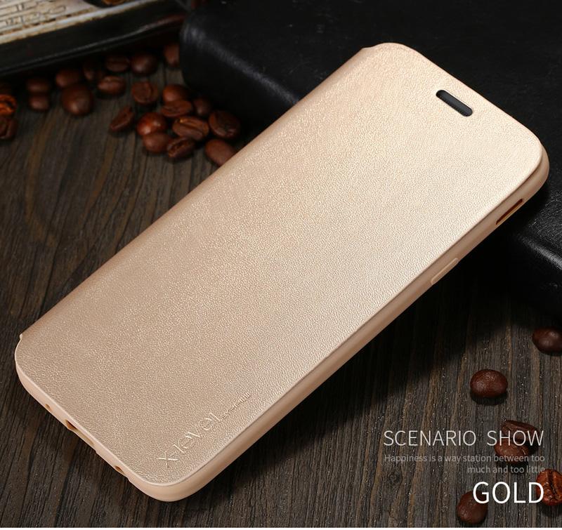 Bao da X-level FIBCOLOR cho iPhone XS, iPhone X (vàng)