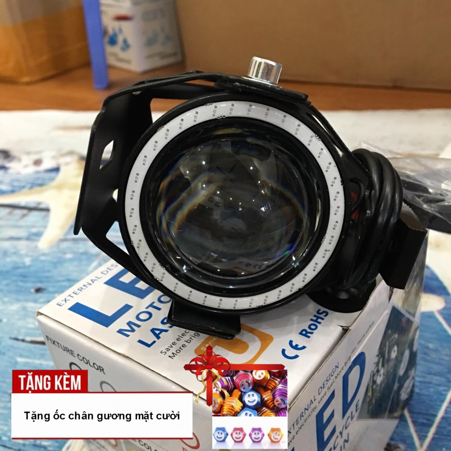 [TẶNG KÈM ỐC CHÂN GƯƠNG] Độ đèn bi cầu LED U7 ( có viền led) cực chất cho xe máy, ô tô   A88-U7-34