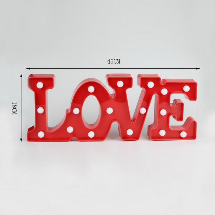 [FREESHIP MAX 15K][HCM]Đèn Led 3D trang trí chữ LOVE (Màu Đỏ)