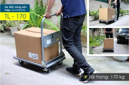 Xe đẩy hàng 4 bánh sàn thép Advindeq TL-170