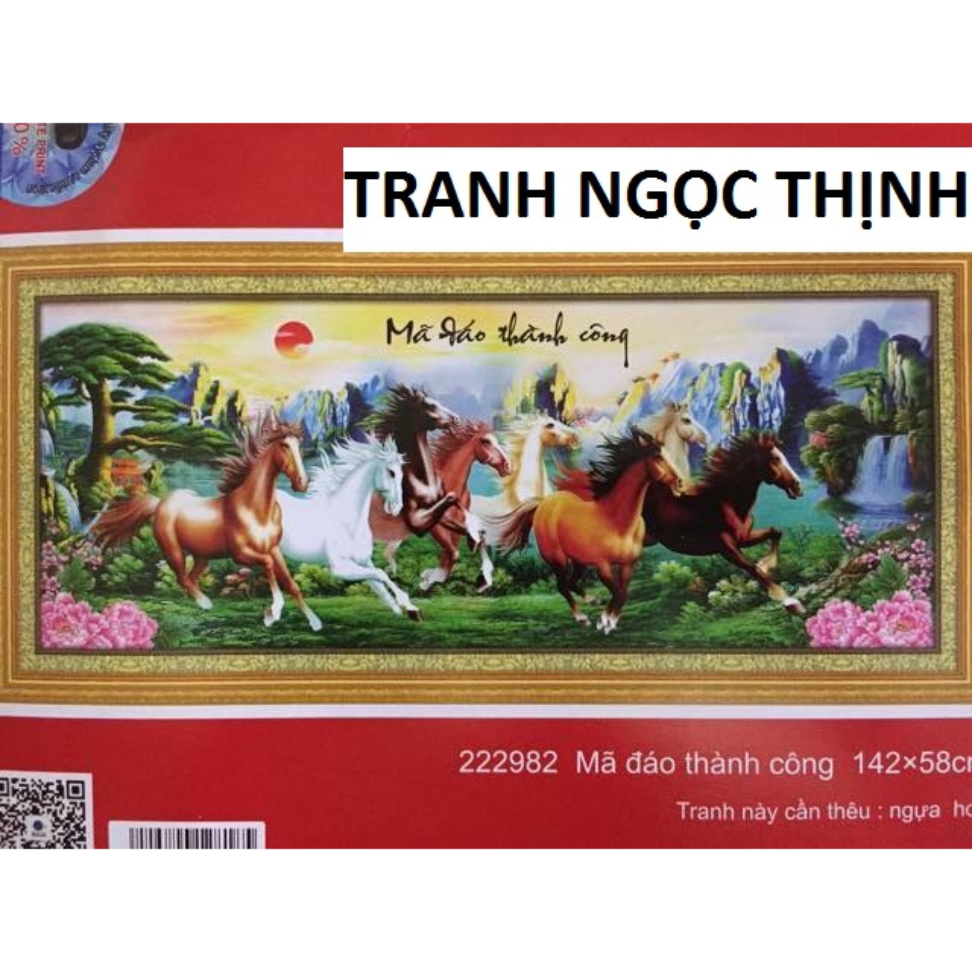 Tranh thêu chữ thập mã đáo thành công 222982
