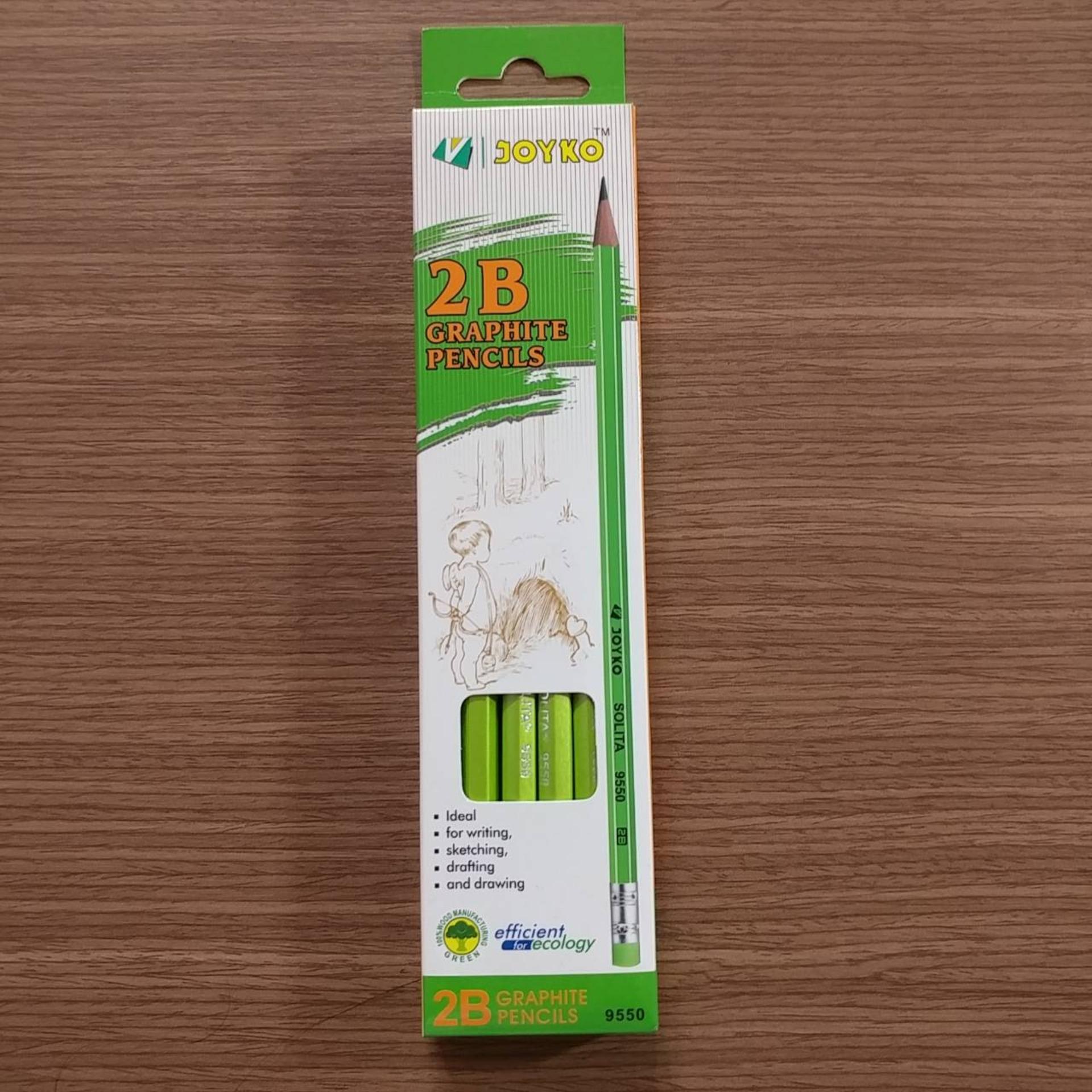 [HCM]HỘP 12 CÂY BÚT CHÌ 2B DẠ QUANG JOYKO 9550