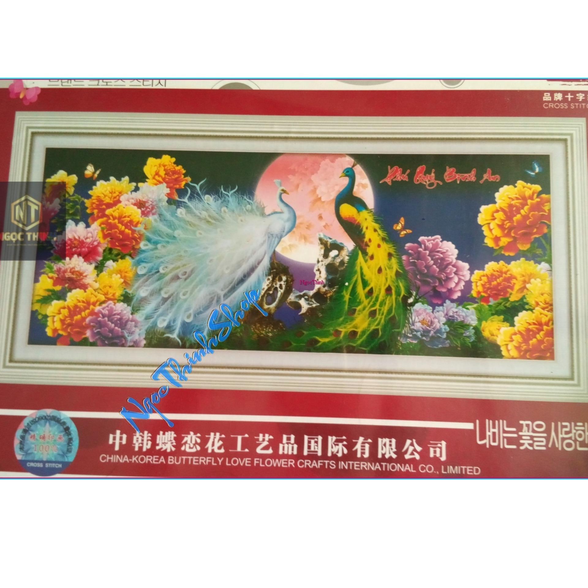 DLH-88857- Tranh thêu, đính cườm Phú Qúy Bình An- 190*81