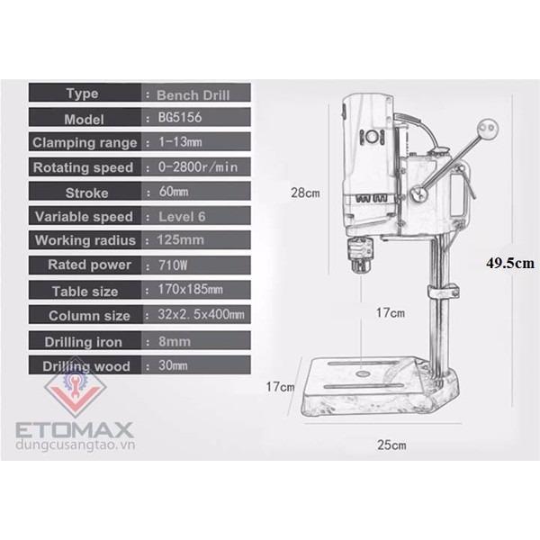 Máy khoan bàn công suất lớn MINIQ 710W