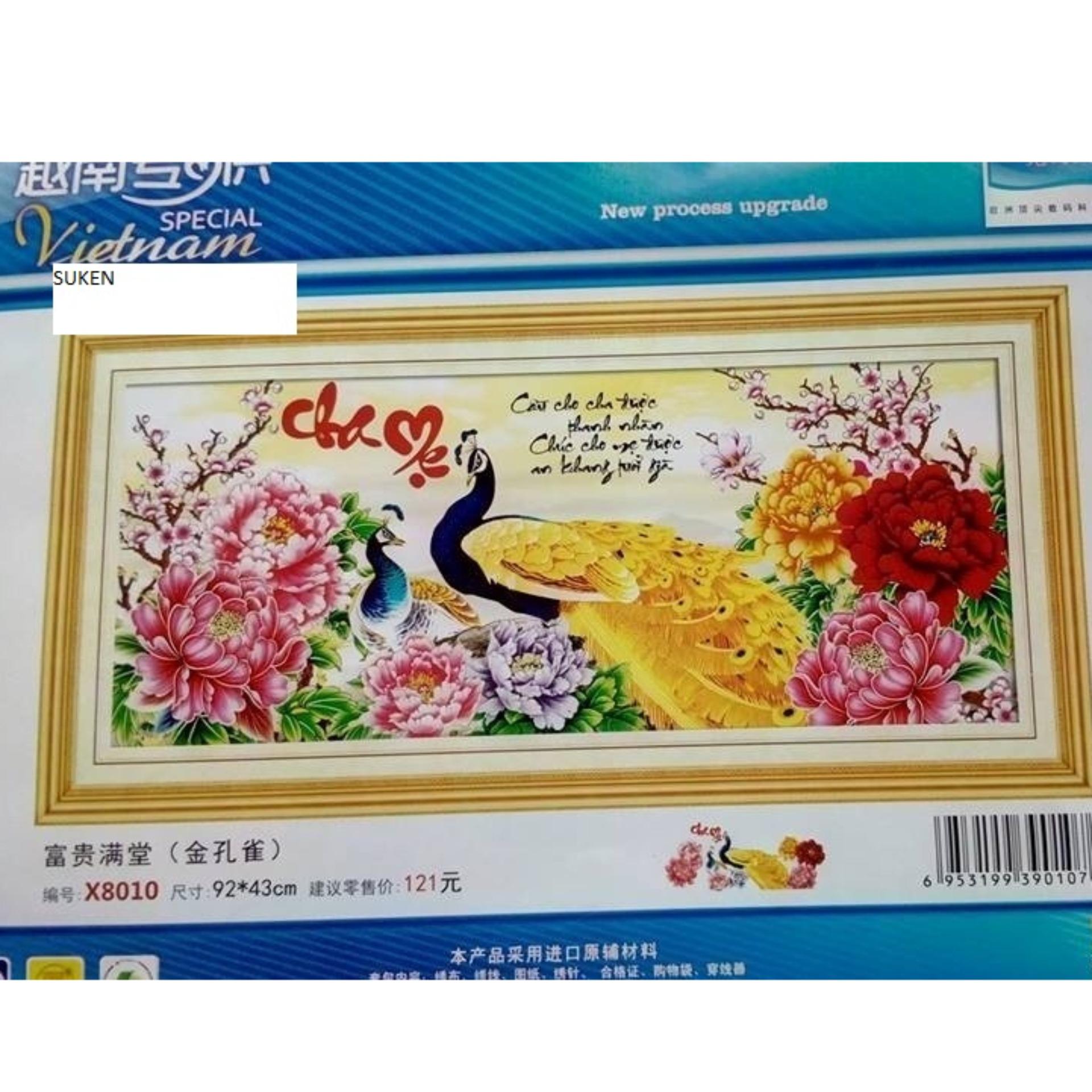 X8010-Tranh thêu chữ thập cha mẹ