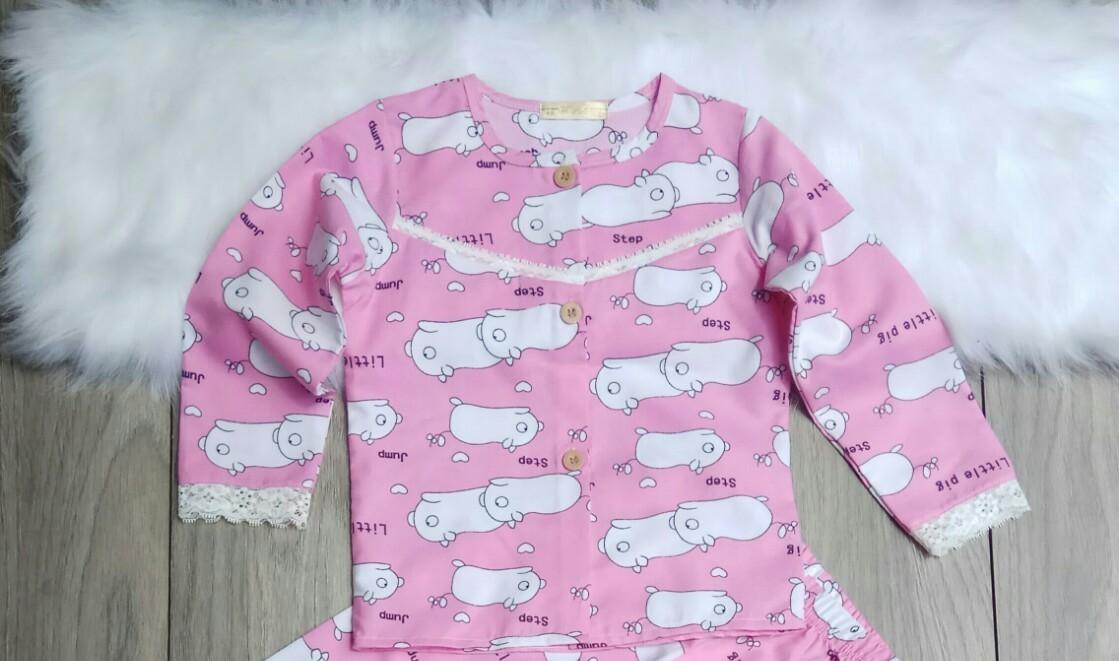 BỘ TAY DÀI BÉ GÁI KATE PHỐI REN( HỒNG,XANH)