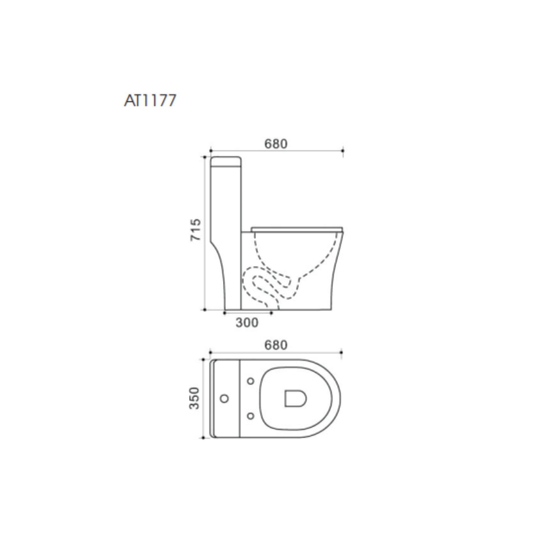 Bồn cầu 1 khối ATMOR Model: AT1177 thiết kế sang trọng và hiện đại sản xuất theo tiêu chuẩn Châu Âu