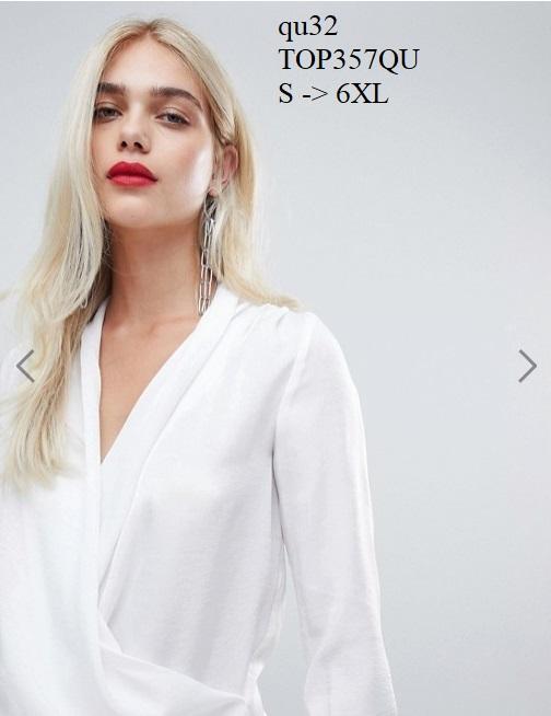 TOP357QU ÁO SƠ MI NỮ CỔ ĐẮP CHÉO