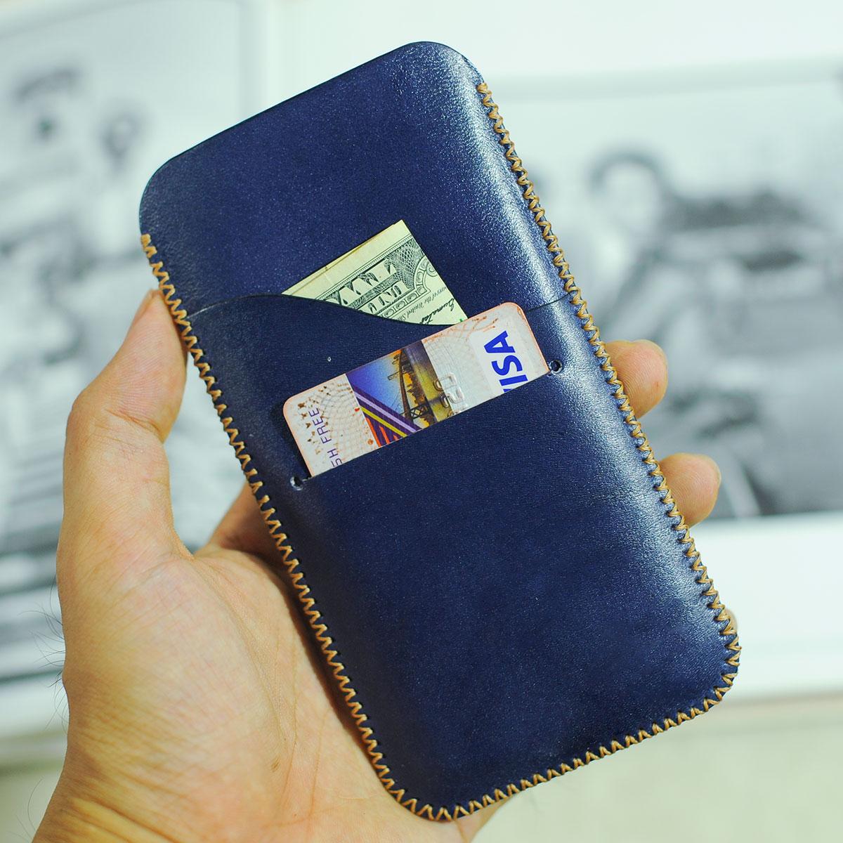 Bao da handmade cho điện thoại Iphone 8 Plus - Bao da Mino Crafts VI374