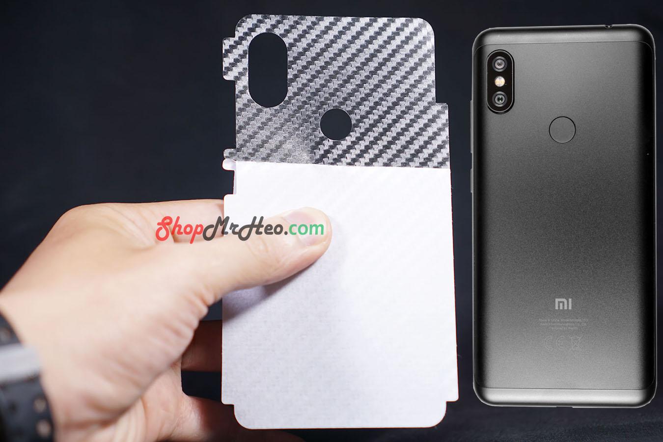 [HCM]Bộ 3 Skin Dán Mặt Lưng Vân 3D Xiaomi Redmi Note 6 Pro