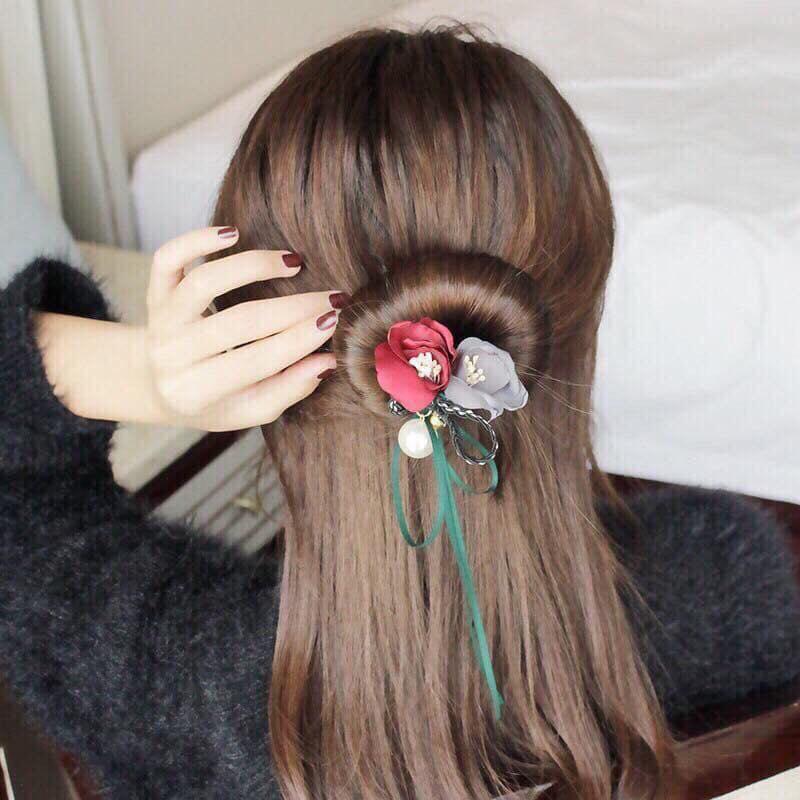 Thanh búi tóc kèm nơ hoa độc đáo mẫu mới nhất