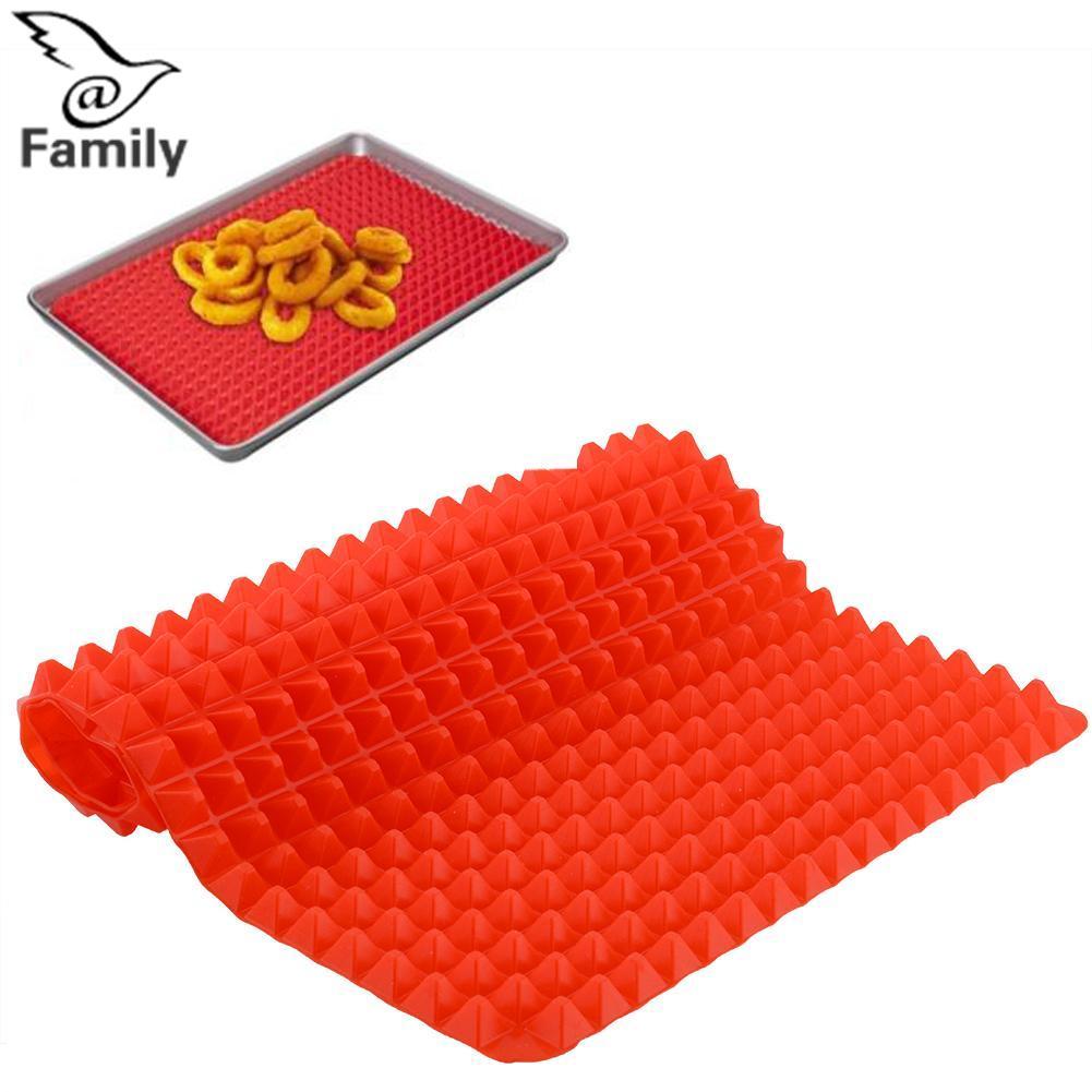 Big Family New Pyramid Non Stick Fat Reducing Silicone Mat Oven Microwave Baking Tray Tool^ - intl