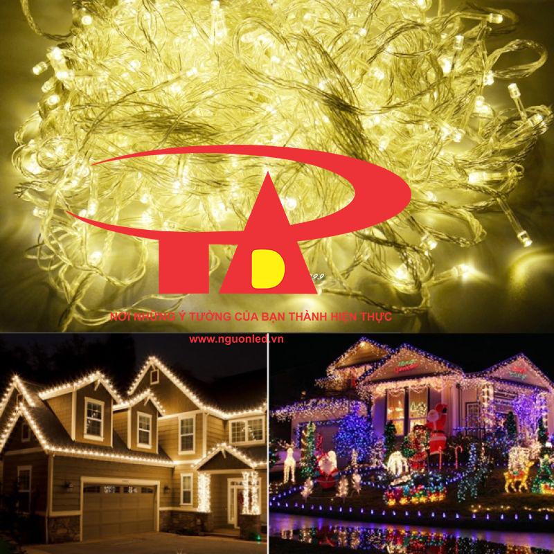 Đèn led chớp trang trí noel màu vàng nắng 7m - đèn led trang trí cây thông