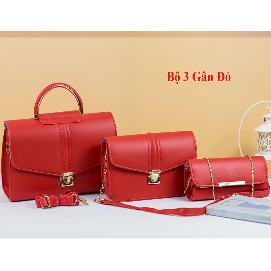 [Hằng Nga] Combo 3 Túi Xách Nữ  Khóa Bấm Sang Trọng