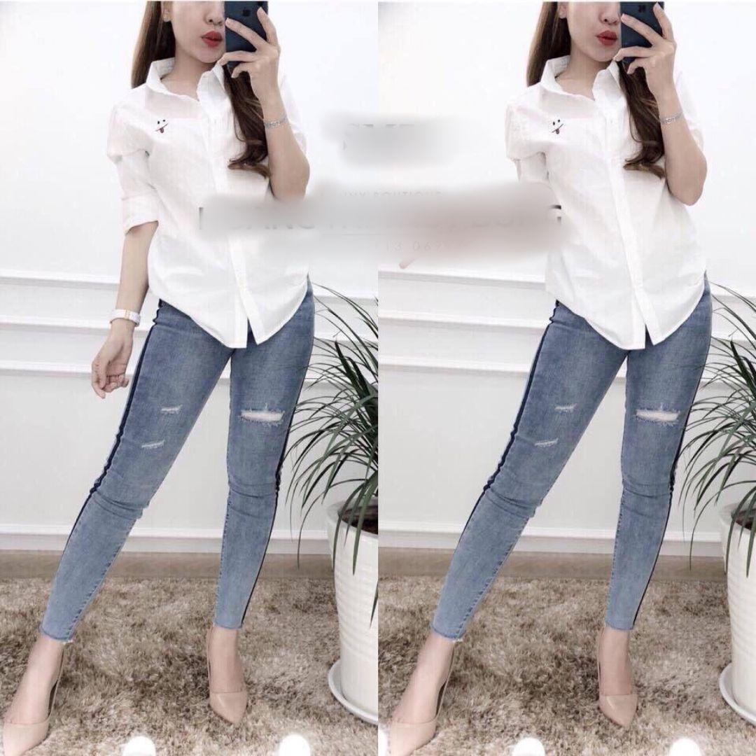 [HCM]Áo sơ mi in hình mặt cười SM770