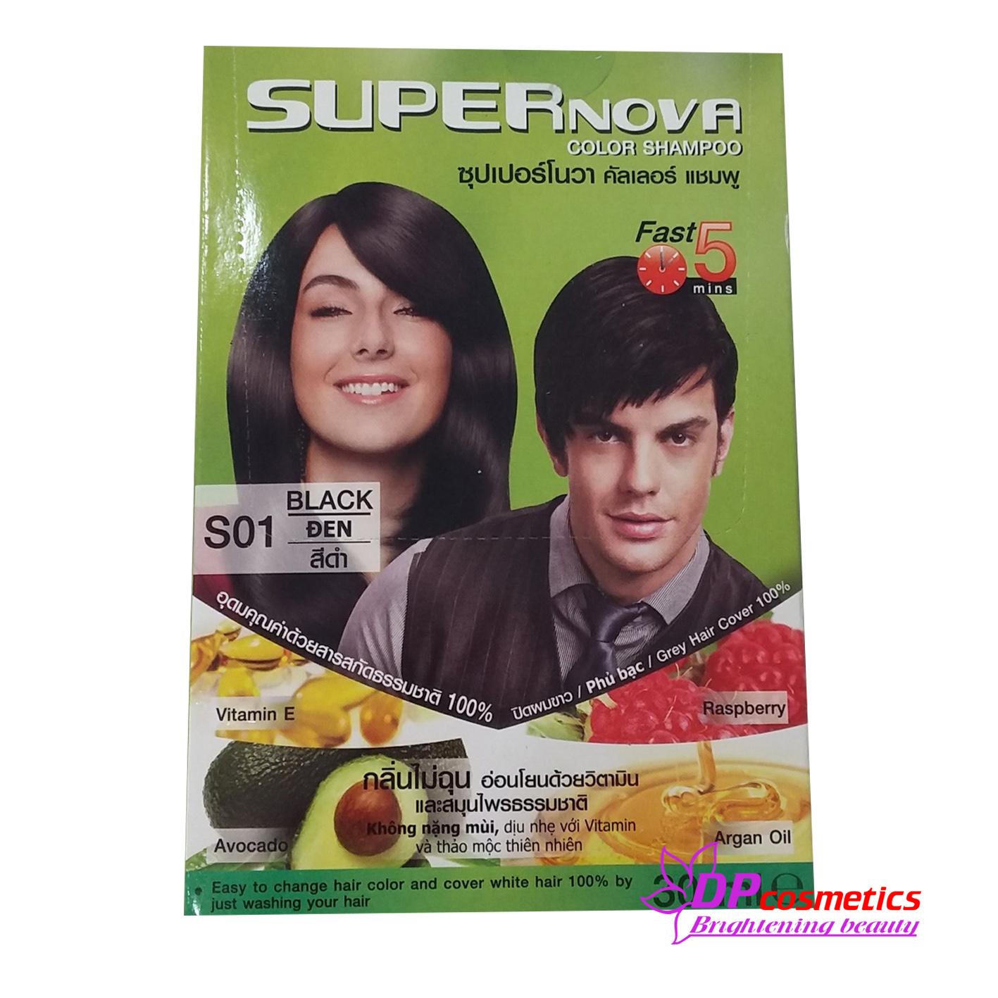 [HCM]Gội nhuộm màu tóc Supper Nova S01 ( Đen) 1 gói đơn