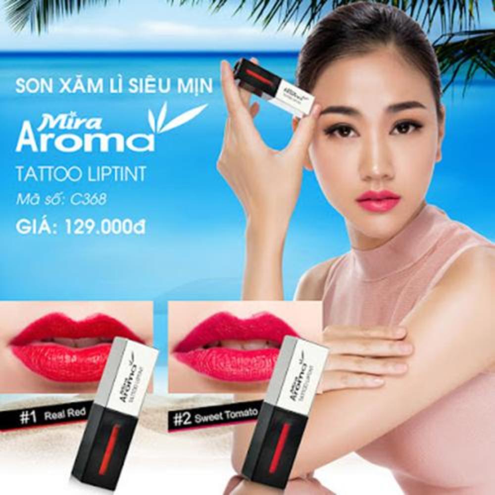 Son xăm siêu lì siêu mịn không trôi Aroma Tattoo Liptint No.01 Hàn Quốc 6ml (Đỏ trẻ trung)