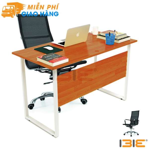 Bộ Bàn Rec-F Plus chân trắng mặt cánh gián và ghế IB16A