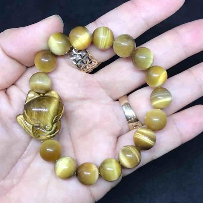 [HCM]VÒNG TAY HỒ LY ĐÁ MẮT HỔ TÂM VÀNG- HÀNG VIP