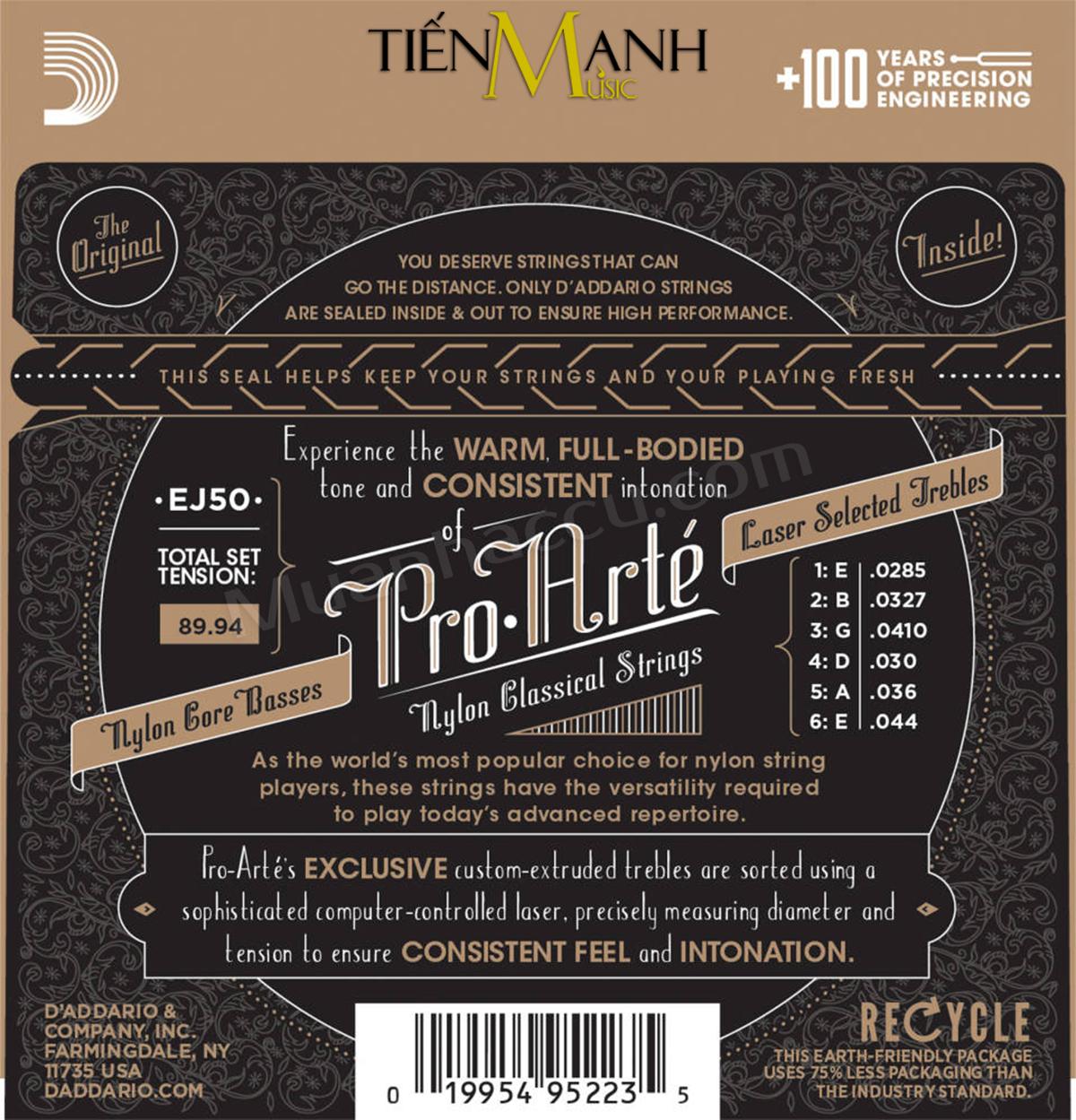 Bộ Dây Đàn Guitar Classic D'Addario EJ50