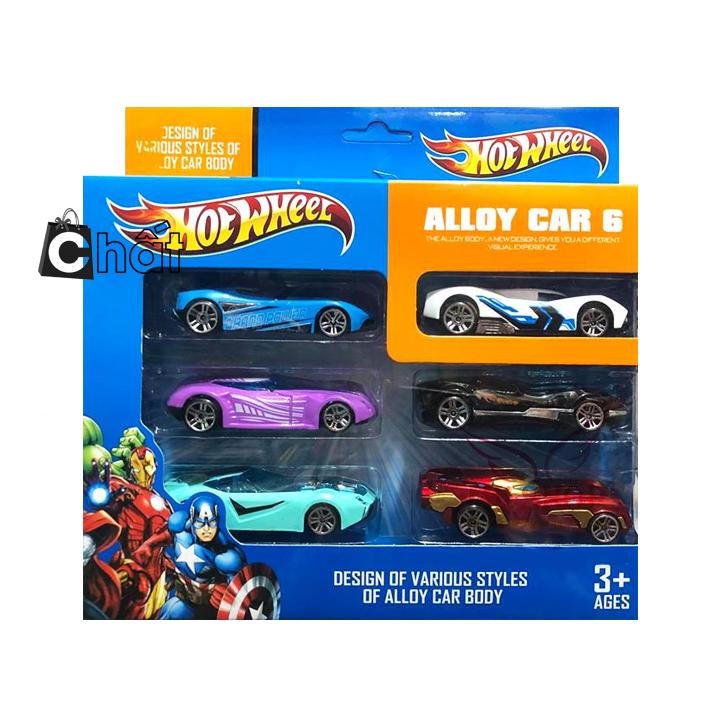 Bộ 6 xe siêu anh hùng hotwheel 8618