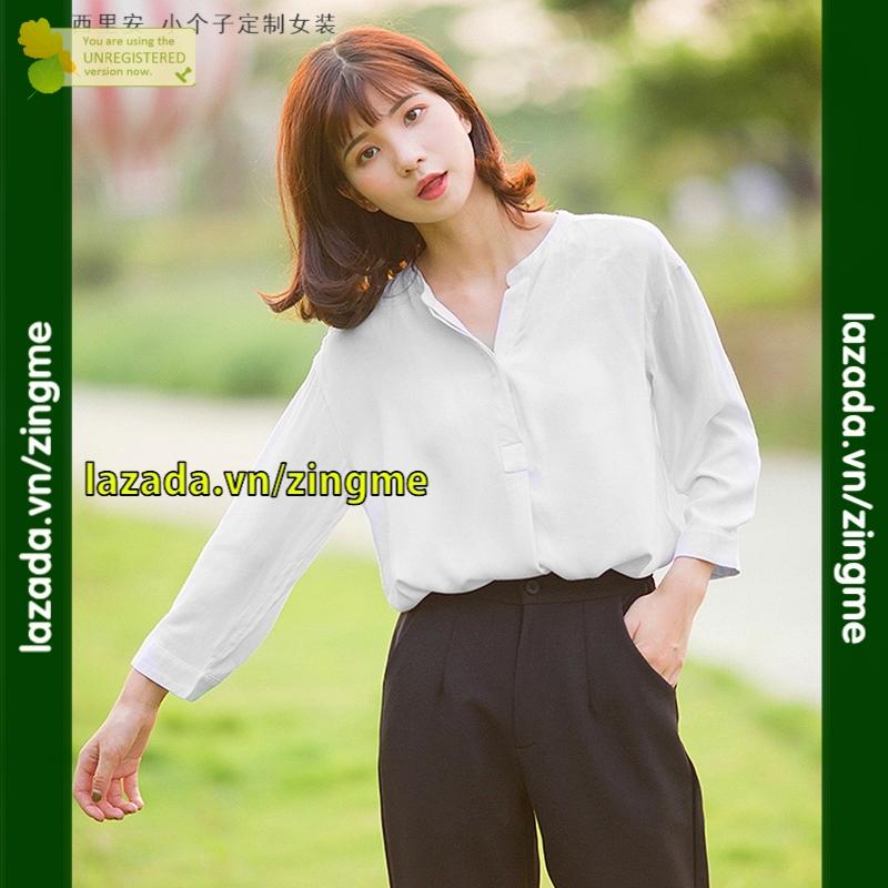 Áo sơ mi nữ Zingme cổ trụ MT323