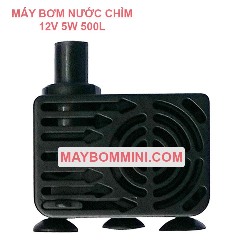 Máy bơm chìm hồ cá hòn non bộ 12V 5W 500L DC-808