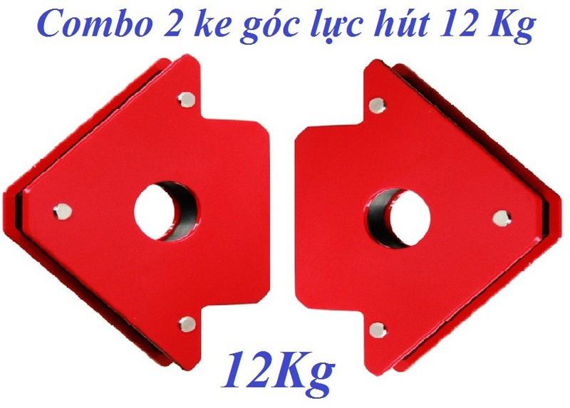 Combo 2 ke góc nam châm lực hút 12kg - 25lbs