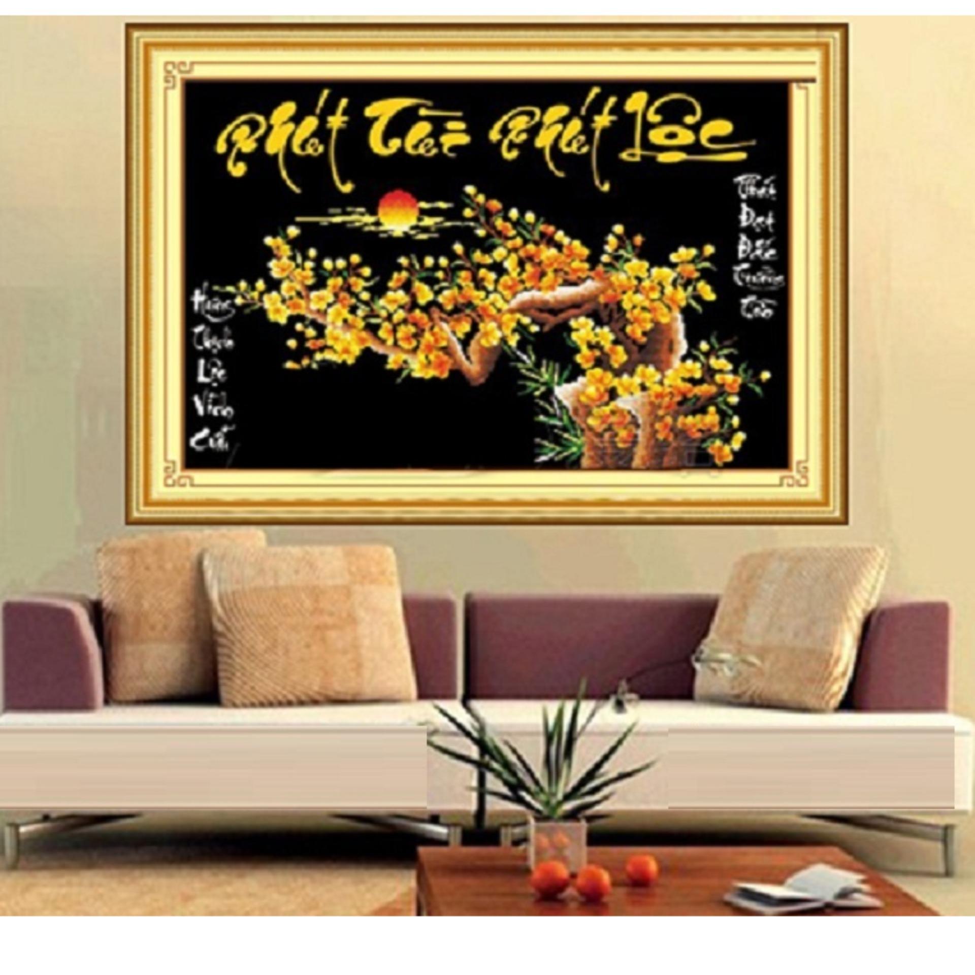 TRANH ĐÍNH ĐÁ PHÁT TÀI PHÁT LỘC 77308 (Kích thước: 78X52cm, CHƯA ĐÍNH)