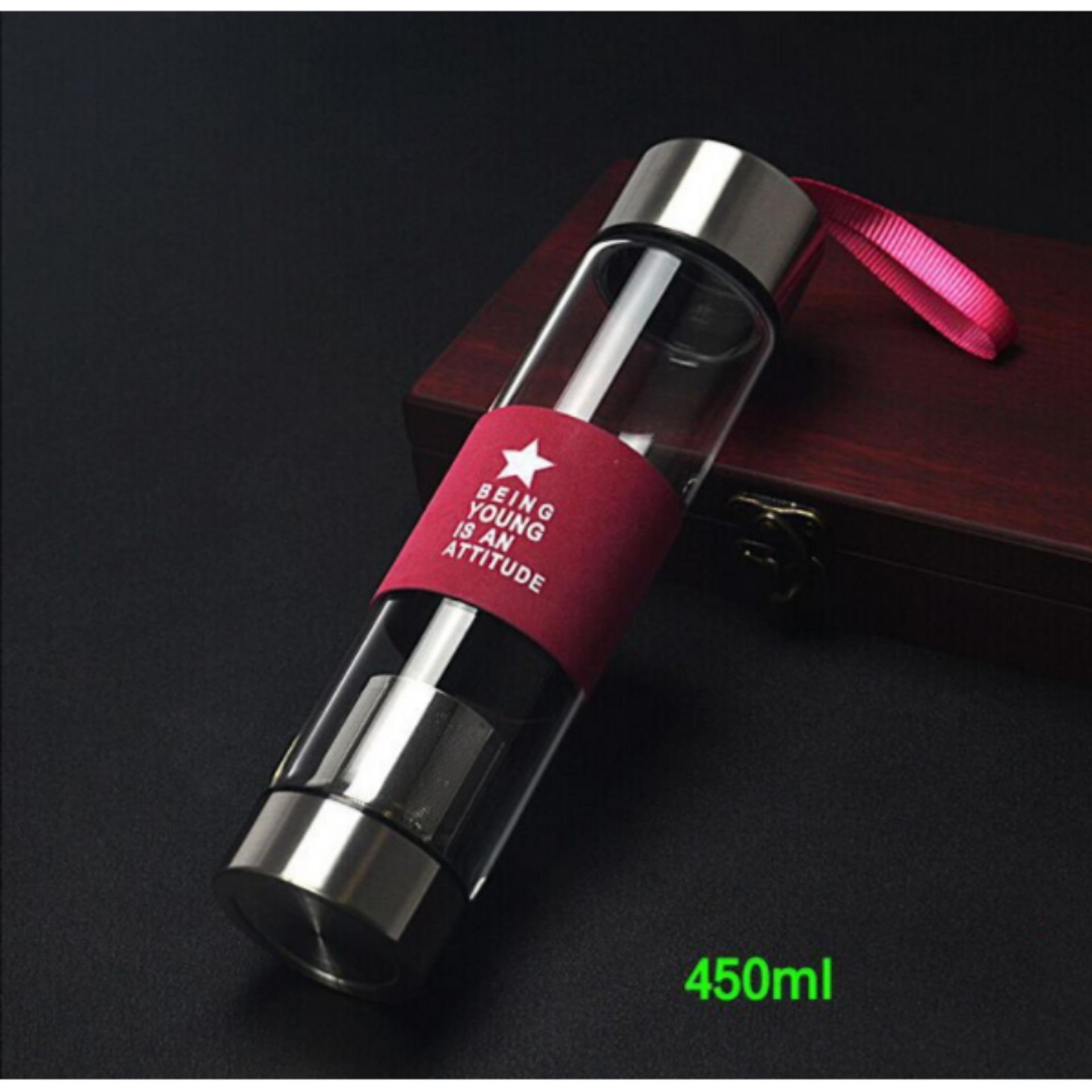 [HCM]Bình nước thủy tinh VN cao cấp màu nâu