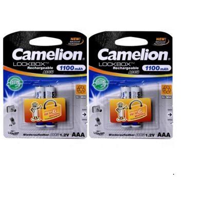 Bộ 4 pin sạc Camelion Lockbox AAA 1.100mAh (Trắng)  