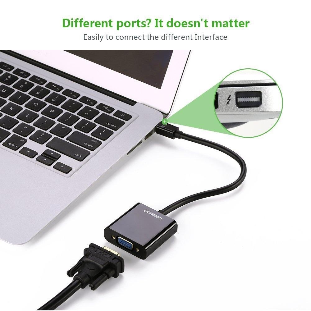 Cáp Thunderbolt ra VGA  Dây Mini Displayport sang VGA Ugreen