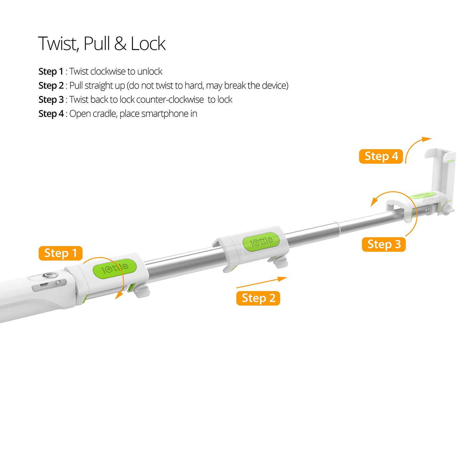 Bluetooth selfie stick - iOttie Migo (White)
