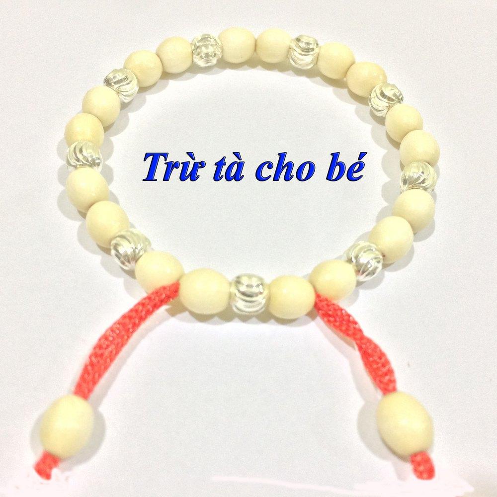 Vòng dâu trừ tà cho bé gái 9 bi bạc (Bạc)