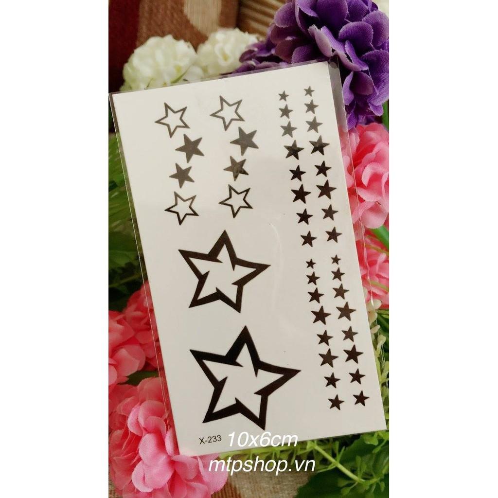Combo 6 tấm hình xăm dán sao xinh