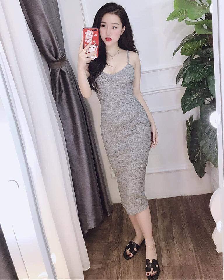 Đầm ôm body 2 dây hàng xuất