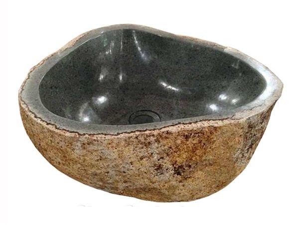 Lavabo sink đá bazan basalt đen nguyên khối