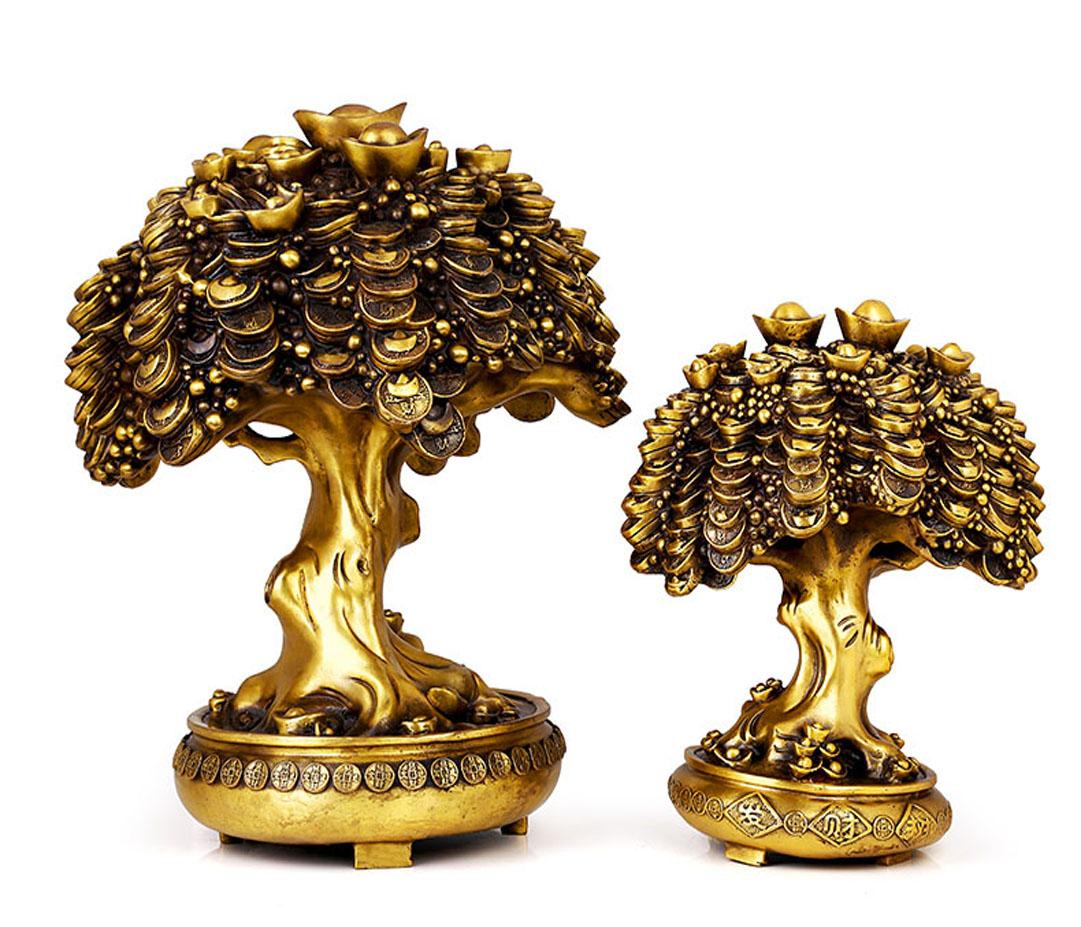 Cây tiền vàng bằng đồng thau cỡ mini