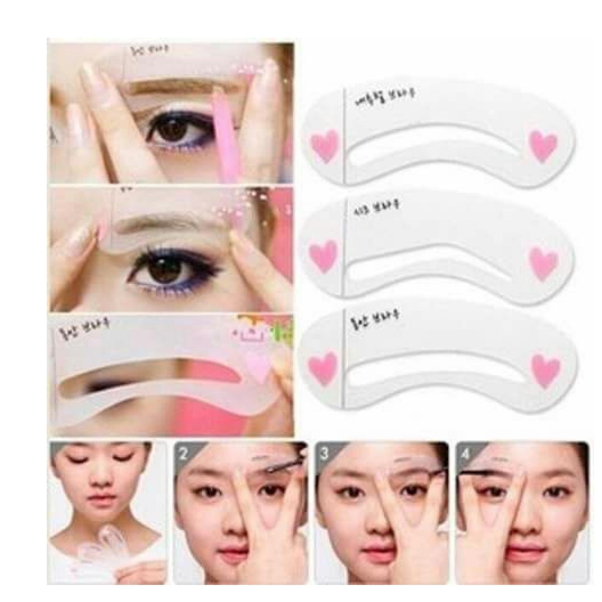 Combo Khuôn kẻ mày + chì kẻ mày ngang Hàn Quốc 03