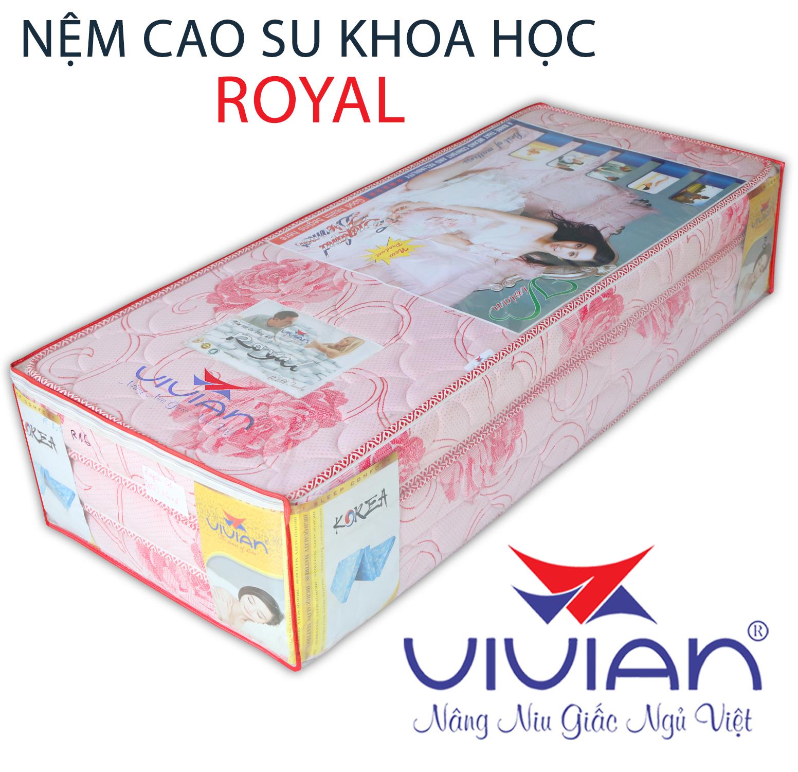 Nệm Cao Su Khoa Học Gấp 3 Royal Vivian (1.2 x 2.0 m) Nền Trắng Hoa Văn Màu Sắc Ngẫu Nhiên