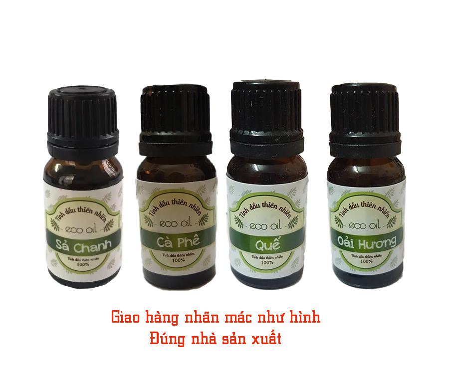 Combo 4 chai tinh dầu Eco oil 10ml (Oải hương, quế, sả chanh, cà phê)