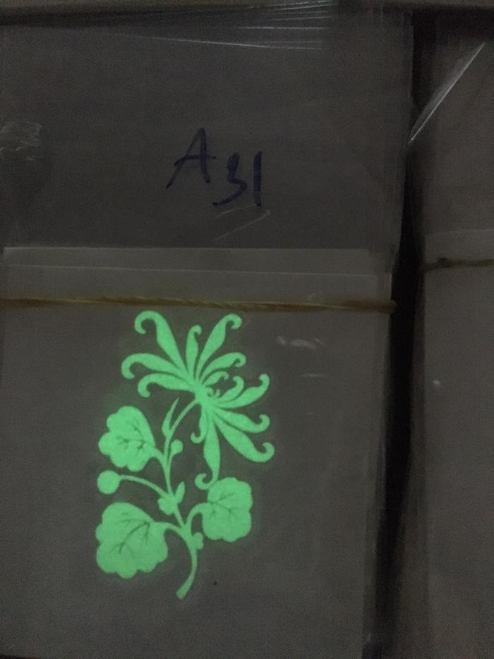 [HCM]Combo 6 tấm hình xăm dạ quang flower A31 6×6