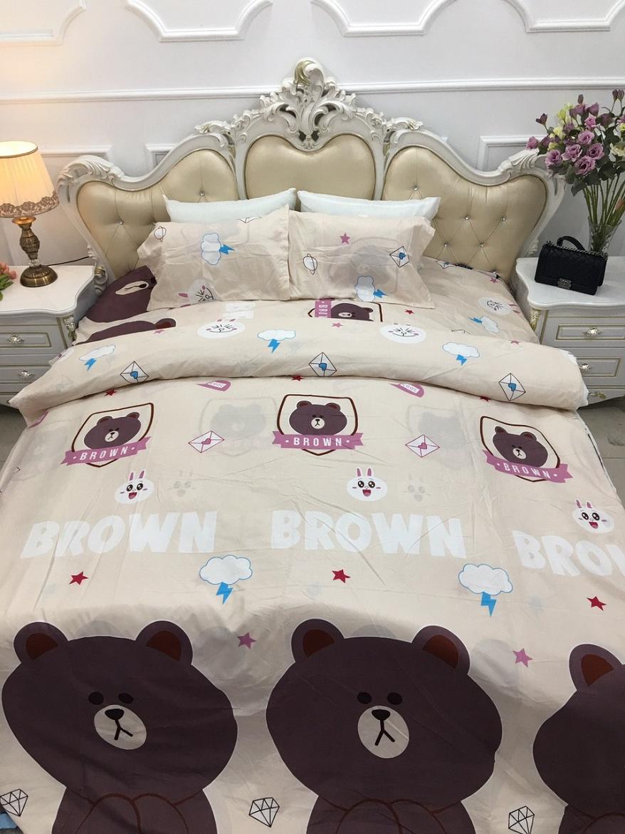 Bộ ga gối mẫu ba con gấu