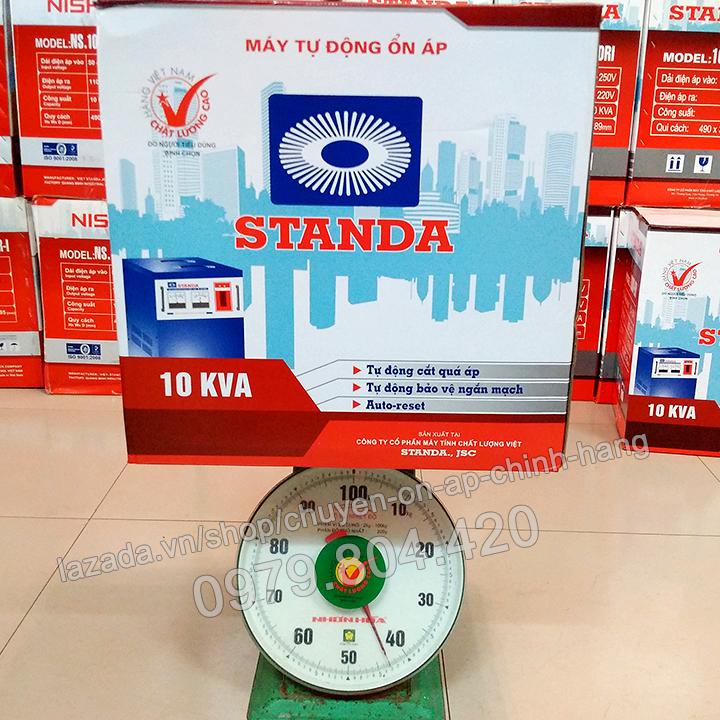 Ổn Áp Standa 10KVA DR-I dải 50-250V, bảo hành 4 năm, 100% dây đồng ( Logo Quả Xoài )