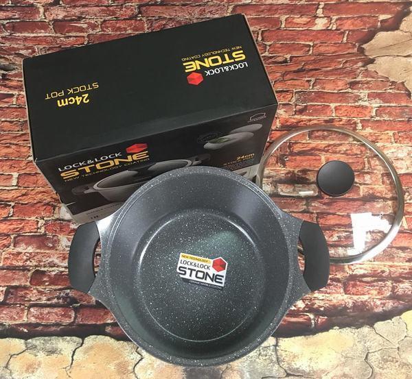 Nồi đá cao cấp 24cm thành thấp Lock&lock Stone