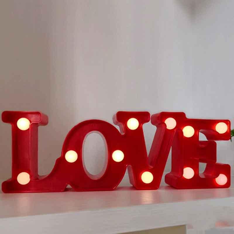 [FREESHIP MAX 15K][HCM]Đèn Led 3D trang trí chữ LOVE (Màu Đỏ)