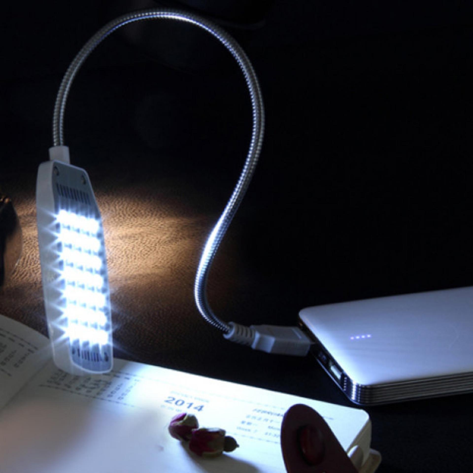 2 đèn học LED usb 28 bóng siêu sáng quay 360 độ (Bạc)