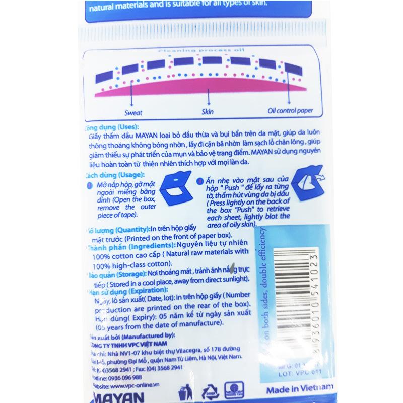 Giấy thấm dầu Mayan gói 200 tờ